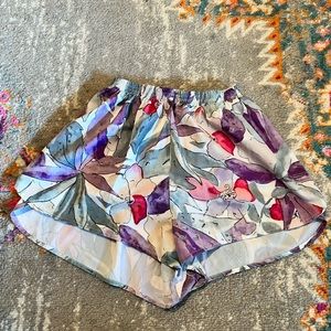 Tropical Print Boa Running Shorts